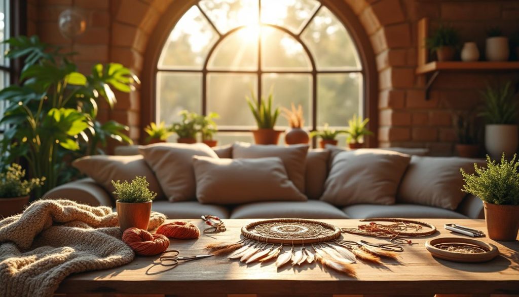 entdecke, wie du ganz einfach einen traumfänger basteln kannst, um dein zuhause gemütlich und einladend zu gestalten.